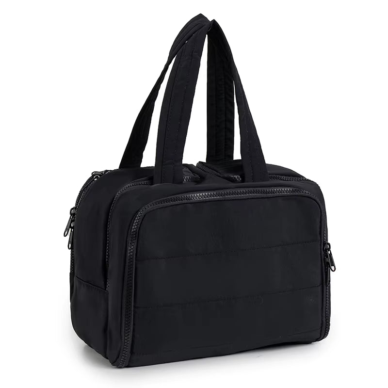 Tote Bag Woman Large Capacity Makeup Bag Travel Skincare Toiletry Storage Organizer Handbag Solid Zipper Cosmetic Case Wash Bags