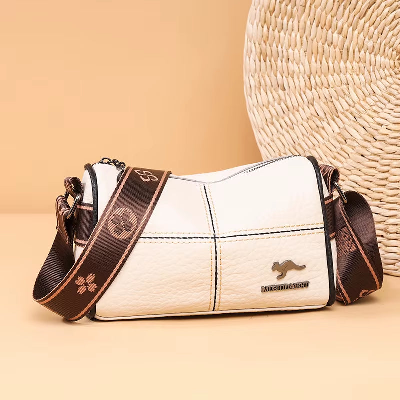 Lichee Pattern Genuine Leather Crossbody Bag for Women Luxury Handbag High Quality Shoulder Bags Ladies Messenger Bag Sac a Main