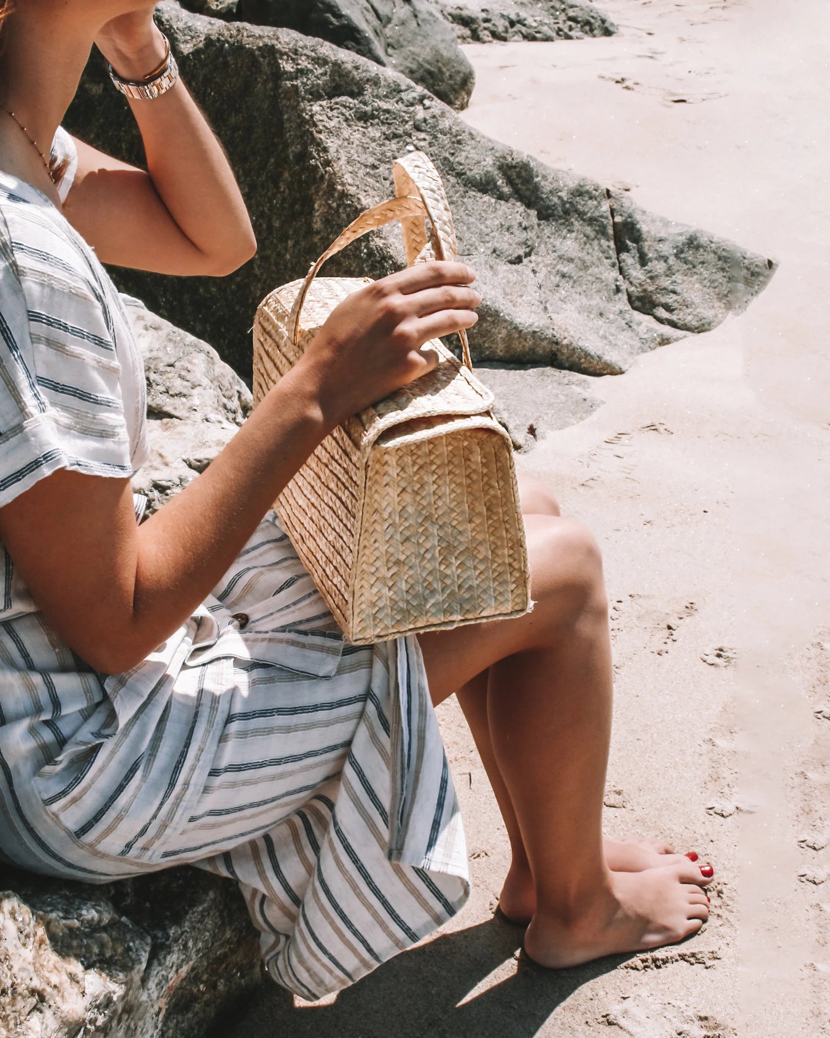 Straw Basket Bag / Summer Bag / Market Bag / French Basket Market / Vegan Bag / Boho Bag / Vintage Bag / Straw Handbag / Beach Bag