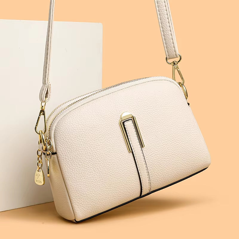2024 New Fashion Solid Color Women'S Crossbody Bag Authentic Soft Leather Women Shoulder Bags Luxury Female Handbag Wallet Sac