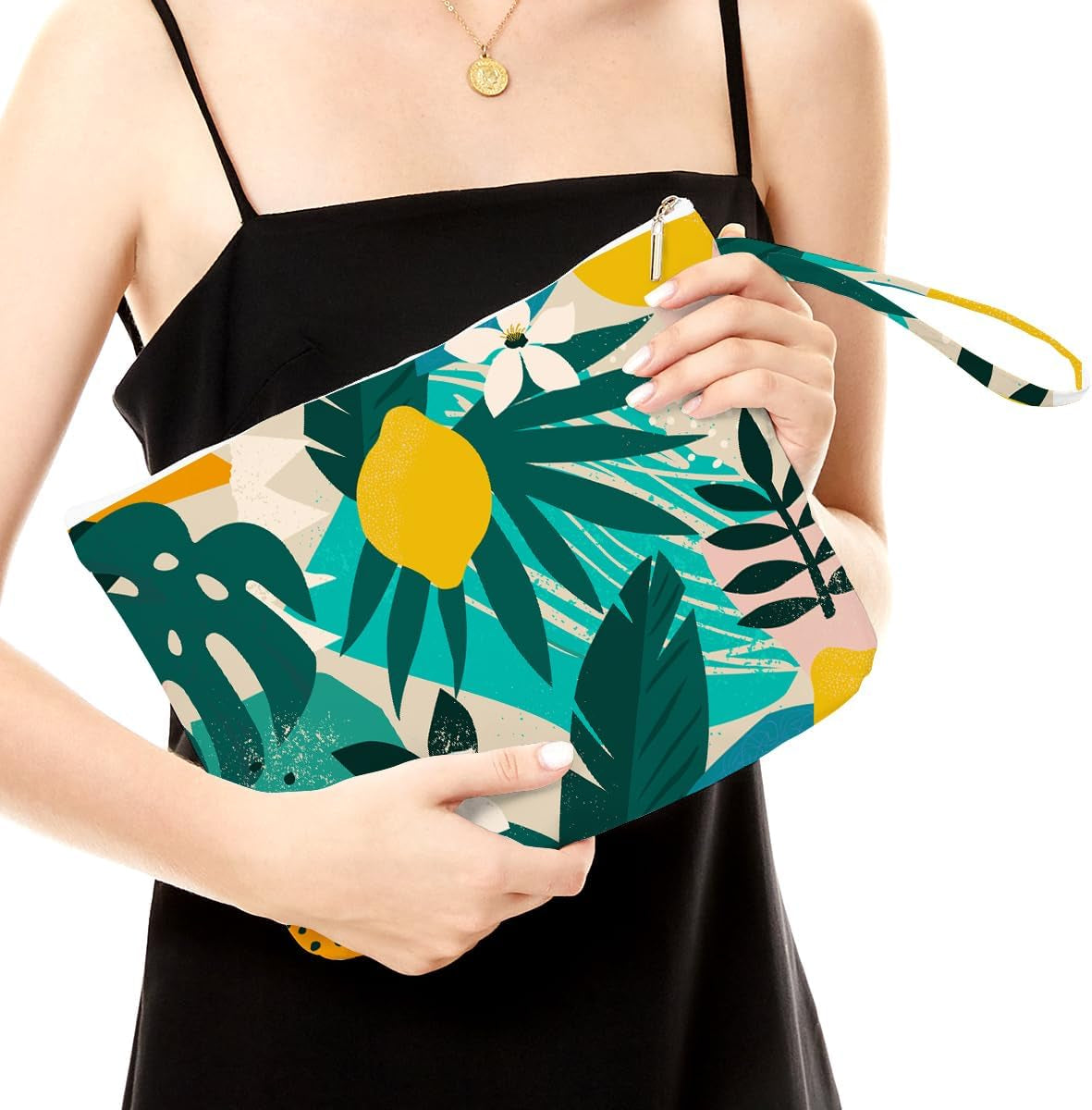 Palm Leaves Wet Bag Travel Wet Dry Bag Beach Bag Diaper Bag Wet Bag for Swimsuit Travel Makeup Bag Toiletry Bag